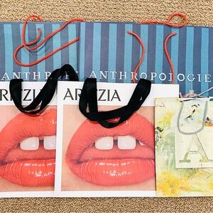 LAST DAY SALE! NEW! 5 Anthropologie & Aritzia Shopping Bag Bundle